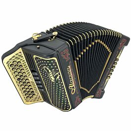 Alacran NAL-3412 5R 34-Button 5-Switch Accordion - Black Satin