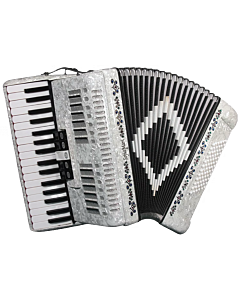 SofiaMari 34 Key and 72 Bass Piano Accordion - White Pearl