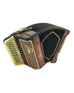 Alacran NAL-3412 5R 34-Button 5-Switch Accordion - Brown