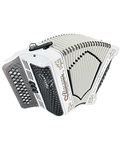 Alacran NAL-3412 3R 34-Button 3-Switch Accordion - White Satin