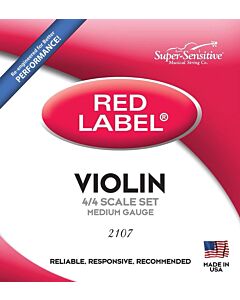 D'Addario Red Label 2107 4/4 Scale Violin String Set