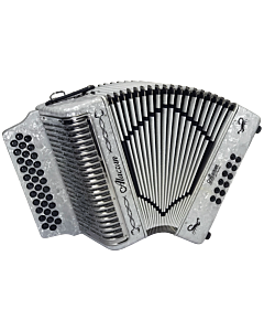Alacran 34-Button Deluxe Diatonic Accordion - White Pearl