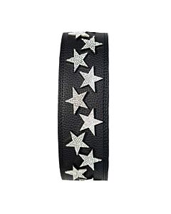 Alucinico Black Rhinestone Stars Guitar Strap