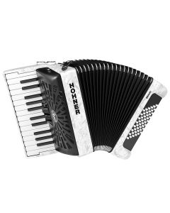 Hohner Bravo II 48 Chromatic Piano Accordion 26 Key and 48 Bass - Pearl White
