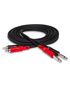 Hosa CPR Stereo Interconnect Dual 1/4 in TS to Dual RCA - 1m to 3m