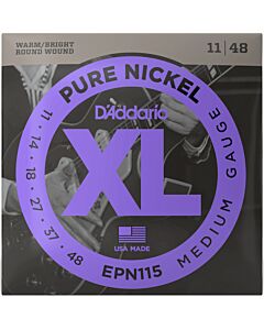 D'Addario EPN115 Pure Nickel Medium Electric Guitar Strings