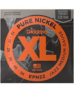 D'Addario EPN22 Jazz Medium Pure Nickel Electric Guitar Strings