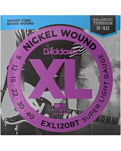 D'Addario EXL120BT Balanced Tension XL Nickel Super Light Electric Guitar Strings