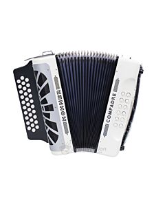 Hohner Compadre Diatonic Button Accordion - White - FBE