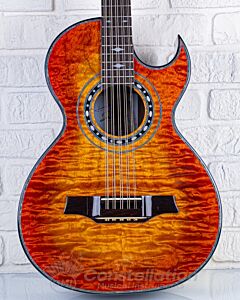 Sevillano Classic M1 Bajo Quinto Quilted Maple Single Cutaway with Hard Case and Fishman Pickup - Orange
