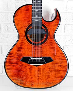 E.Pasaye Bajo Quinto M1 Single Cutaway with SKB Hard Case and Pick-up - Orange Maple Flame