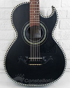 Jesus Sevillano C1 Bajo Quinto Single Cutaway with SKB Hard Case and Sound Hole Pickup - Matte Black