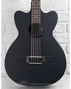 Sevillano R2 Bajo Quinto Double Cutaway with Sound Hole Pickup and SKB Case - Matte Black