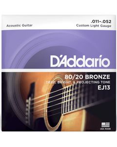 D'Addario EJ13 80/20 Bronze Custom Light Acoustic Guitar Strings