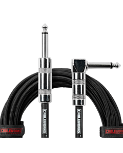 Gator Straight to Right Angle Braided Instrument Cable - Black - 20ft