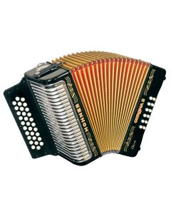 Hohner Corona II Classic 31-Button Diatonic Accordion - Jet Black