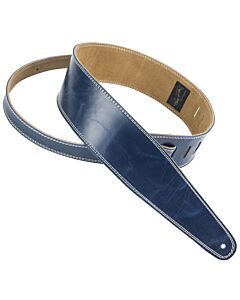 Omg Music Henry Heller Deluxe Guitar Strap - Vintage Blue With Cream Stitching