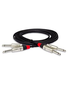 Hosa HPP Pro Stereo Interconnect Dual REAN 1/4 in TS to Same - 3ft. to 10ft.