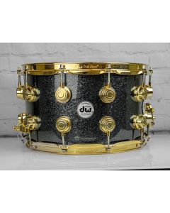 DW Collector's Series Snare Drum - 8 x 14-inch - Black Galaxy - Gold Hardware