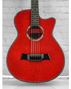 Sevillano R1 Bajo Quinto Single Cutaway with SKB and EMG Pickup - Red Flake