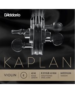 D'Addario Kaplan 4/4 Scale Gold-Plated Ball End Medium Tension Single E String