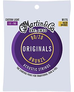 Martin M175 80/20 Bronze Custom Light Acoustic Guitar Strings