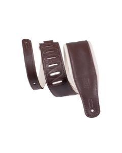 Levy's 3.25 inch Staple Series Guitar Strap - Dark Brown Cream Backing