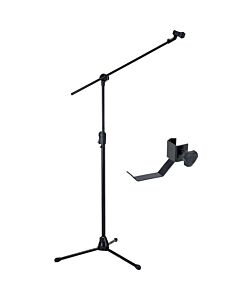 Hercules MS533B+HA700 Headphone Hook EZ Clutch Tripod Microphone Stand with 2 in 1 Hideaway Boom
