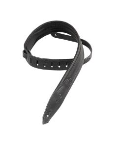Levy's 2 inch Rebel Leather Series Guitar Strap - Black Stripe