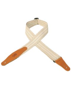 Levy's 2 inch Cotton Weave Series Guitar Strap - White Tan