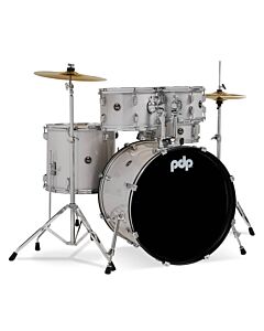 PDP PDCE2215KTDW Center Stage 5-Piece Drum Set - Diamond White Sparkle FinishPly