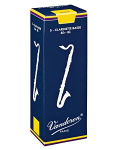 Vandoren Traditional Bass Clarinet Reeds - 5-Pack - Choose Strength