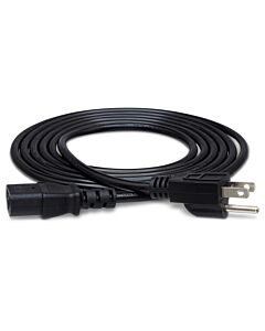 Hosa IEC C13 to NEMA 5-15P 18 AWG Power Cord - 6in. to 8ft.