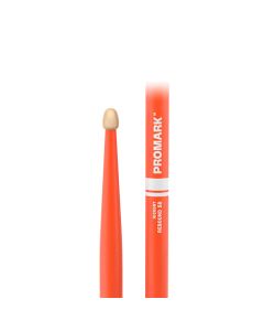 Promark 5B Hickory Rebound Acorn Wood Tip Drumsticks - Orange
