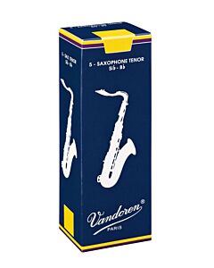 Vandoren Traditional Tenor Saxophone Reeds - 5-Pack - Choose Strength