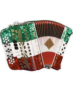 SofiaMari 34-Button and 12-Bass Two Tone Accordion - Red/White/Green