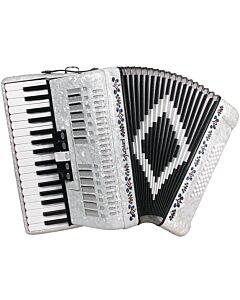 SofiaMari 34 Key and 48 Bass Piano Accordion - White Pearl