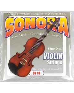 Sonora SV10 Plain Steel Chromium Flat Wound 4/4 Scale Violin String Set