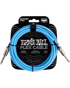 Ernie Ball Flex Instrument Cable Straight to Straight - 10ft. to 20ft. - Blue