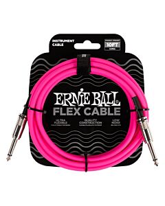 Ernie Ball Flex Instrument Cable Straight to Straight - 10ft. - Pink