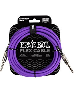 Ernie Ball Flex Instrument Cable Straight to Straight - 10ft. - Purple
