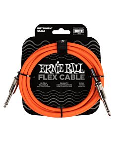 Ernie Ball Flex Instrument Cable Straight to Straight - 10ft. - Orange