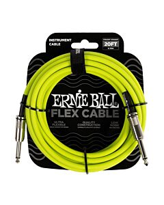 Ernie Ball Flex Instrument Cable Straight to Straight - 10ft to 20ft. - Green
