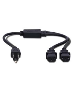 Hosa YIE-406 Dual IEC C13 to NEMA 5-15P Power Y Cable - 1.5ft
