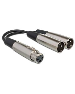 Hosa XLR3F to Dual XLR3M Y Cable - 6in. to 1.5ft.