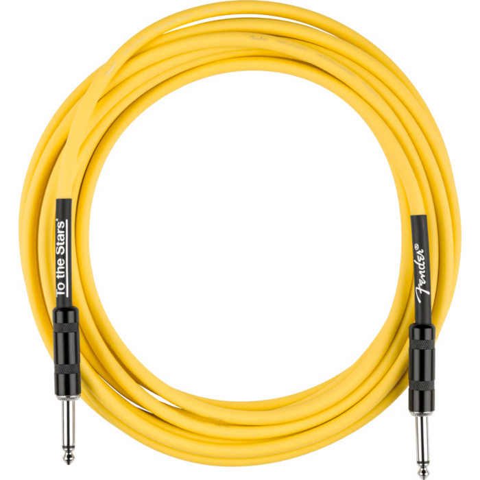 Fender Tom DeLonge "To The Stars" Instrument Cable - Straight to Straight - 10ft. to 18.6ft. - Graffiti Yellow