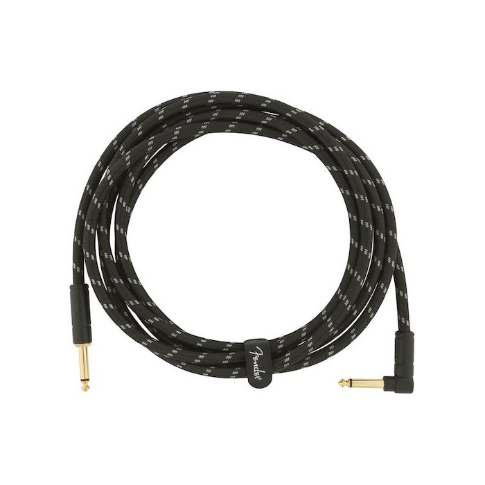 Fender Deluxe Series Instrument Cable - Straight to Right Angle - 10ft. to 25ft. - Black Tweed