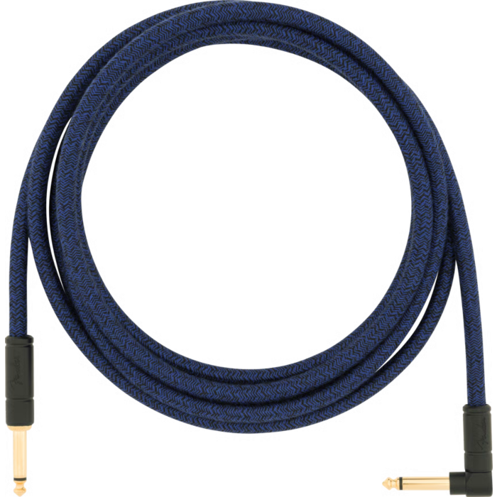 Fender Festival Series Instrument Cable - Straight to Right Angle - 10ft. to 18.6ft. - Blue Dream