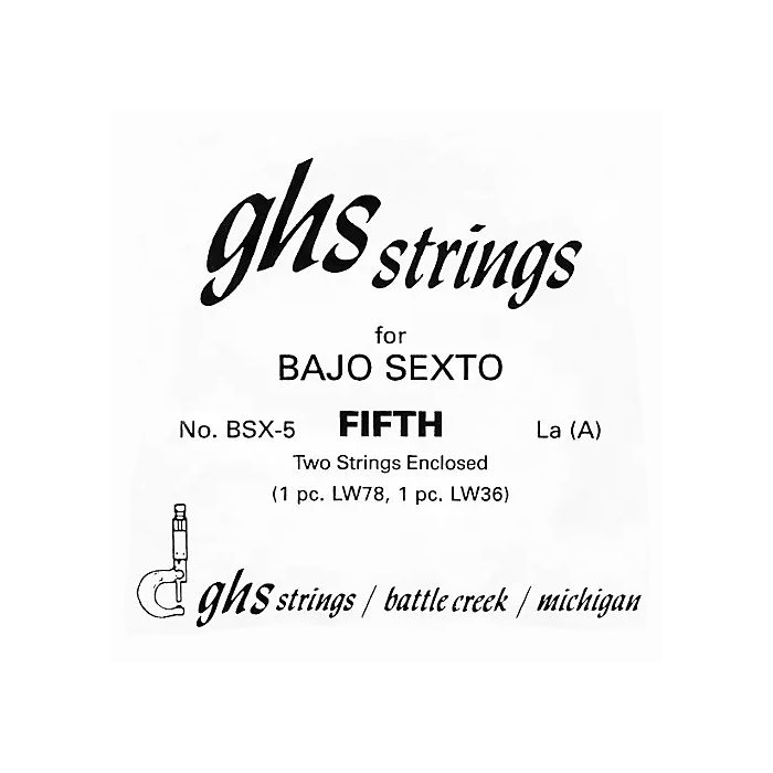GHS BSX5 Bajo Sexto Single Loop End String - La (A)