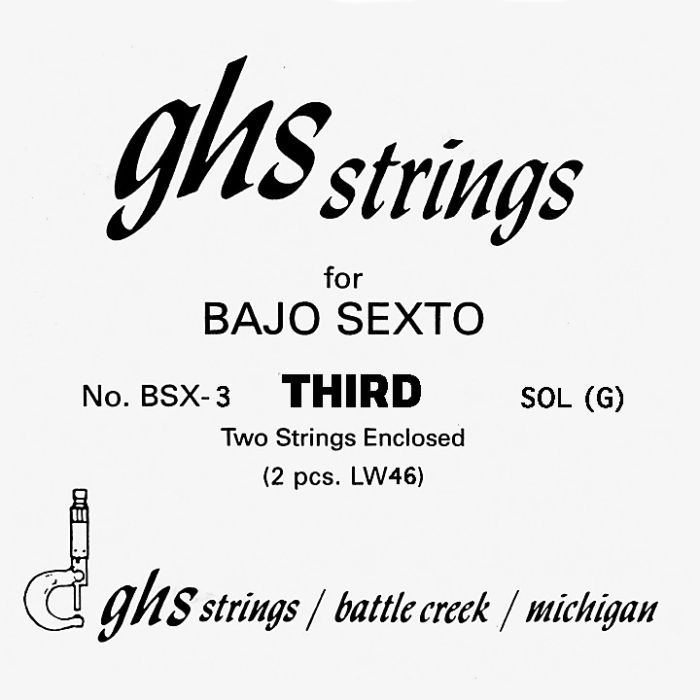 GHS BSX3 Bajo Sexto Single Loop End String - Sol (G)